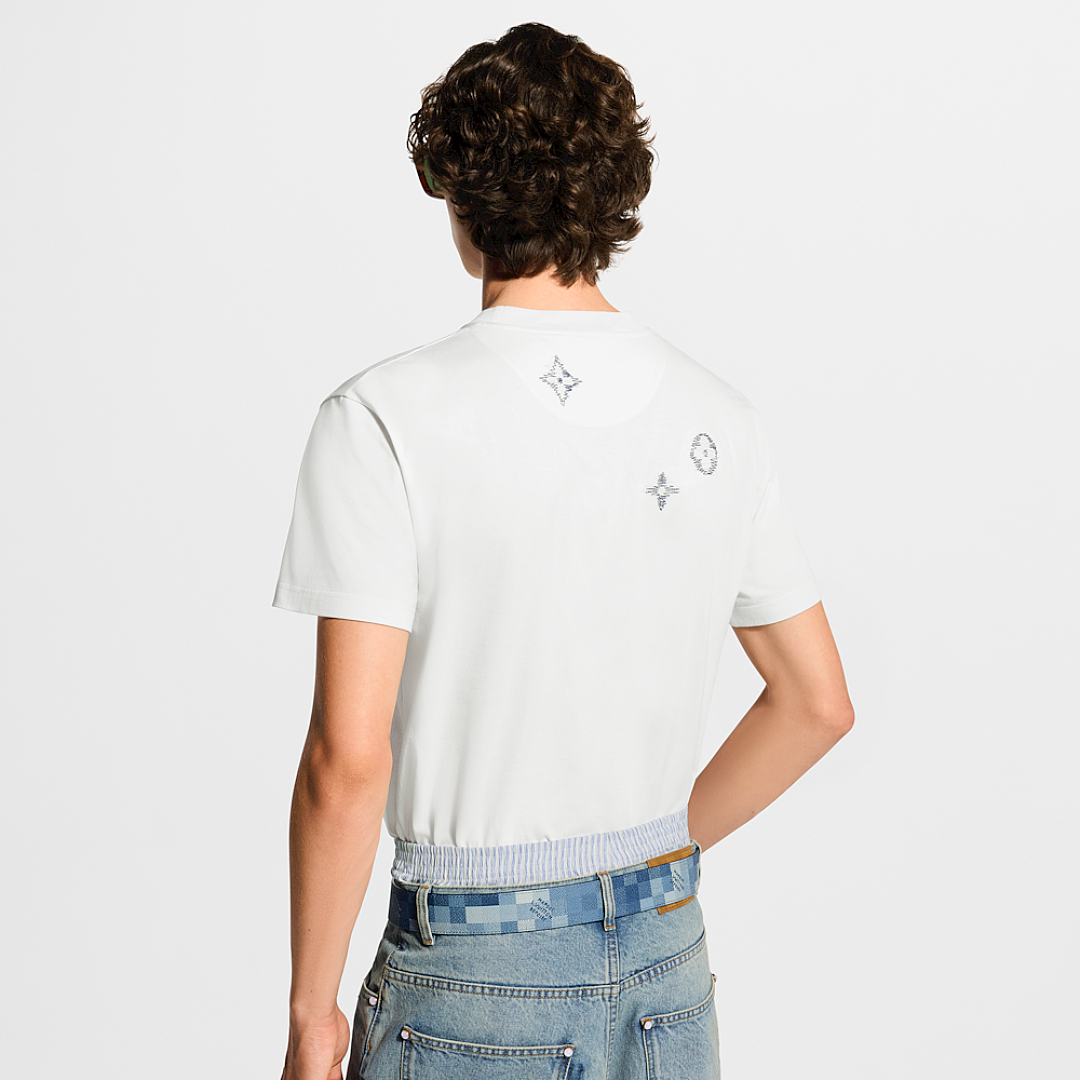 Unbranded Triple Floral Stitching Embroidered T (White) - Image 13