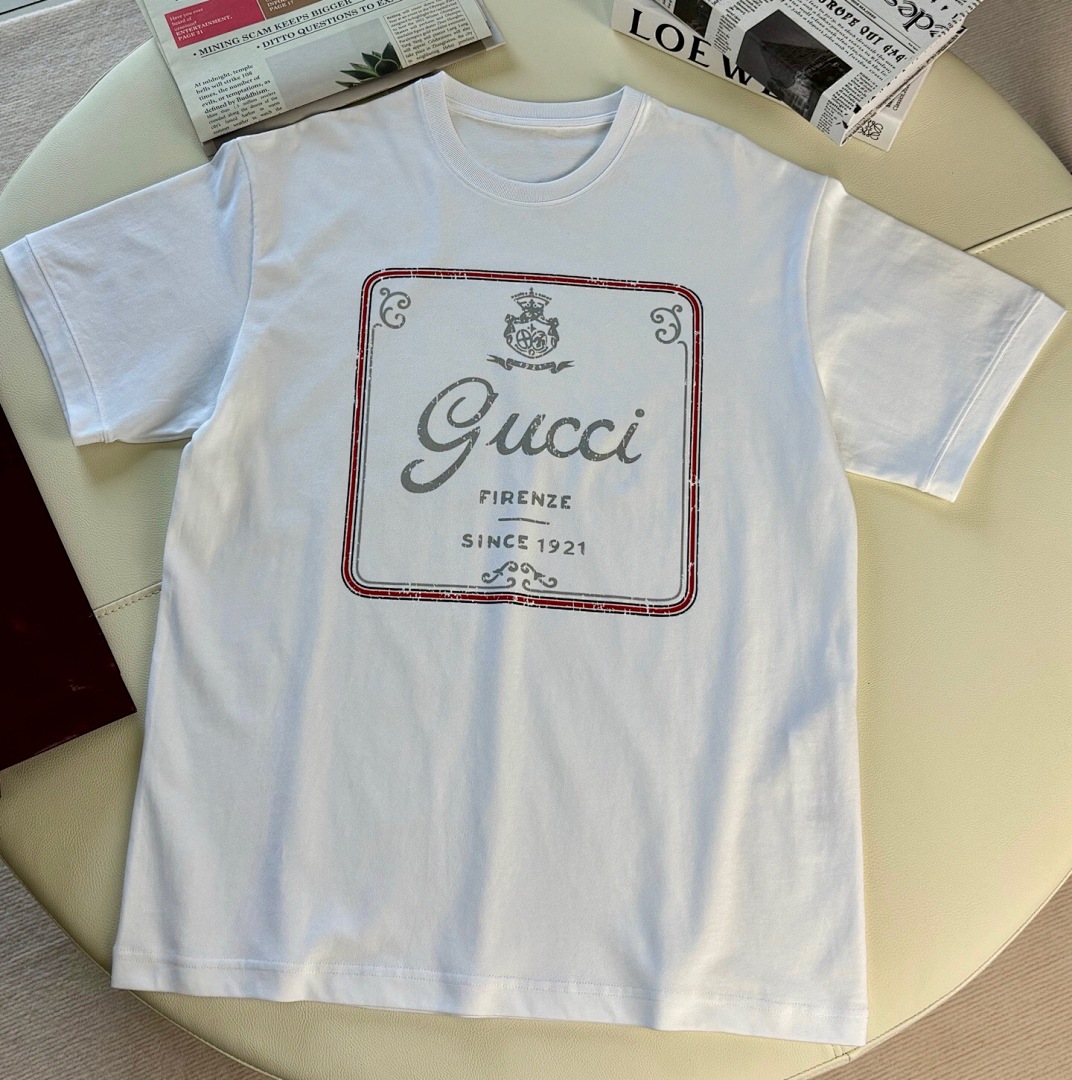 Gucci White 1921 Print Short Sleeve - Image 3