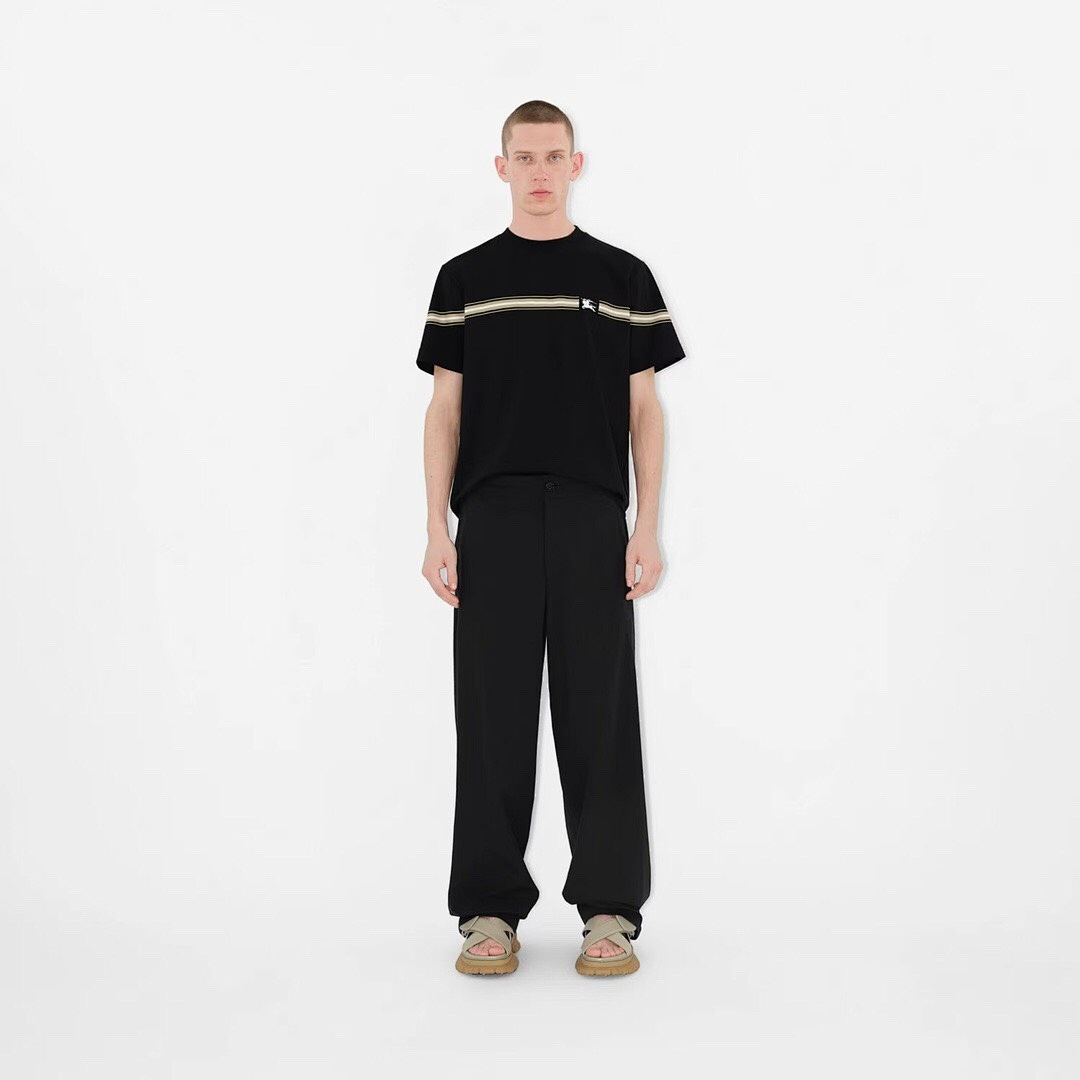 Burberry BR Striped Embroidered Short Sleeve (Black) - Image 16