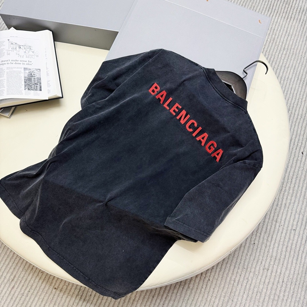 Balenciaga Red Embroidered T