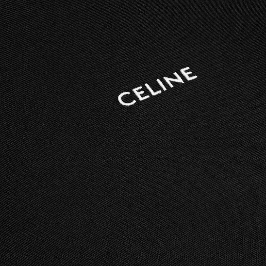 Celine C Embroidered Strap Short Sleeve (Black) - Image 3