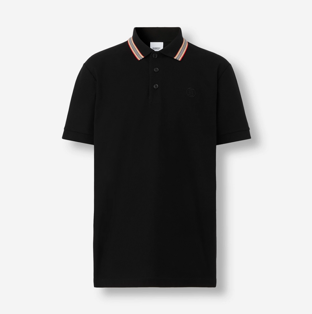 Ralph Lauren Color Striped Collar POLO (Black) - Image 2