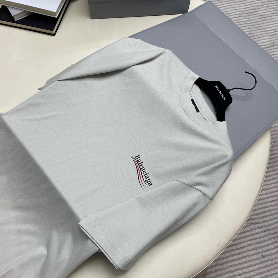 Balenciaga Print Short Sleeve Apricot (Grey) - Image 6