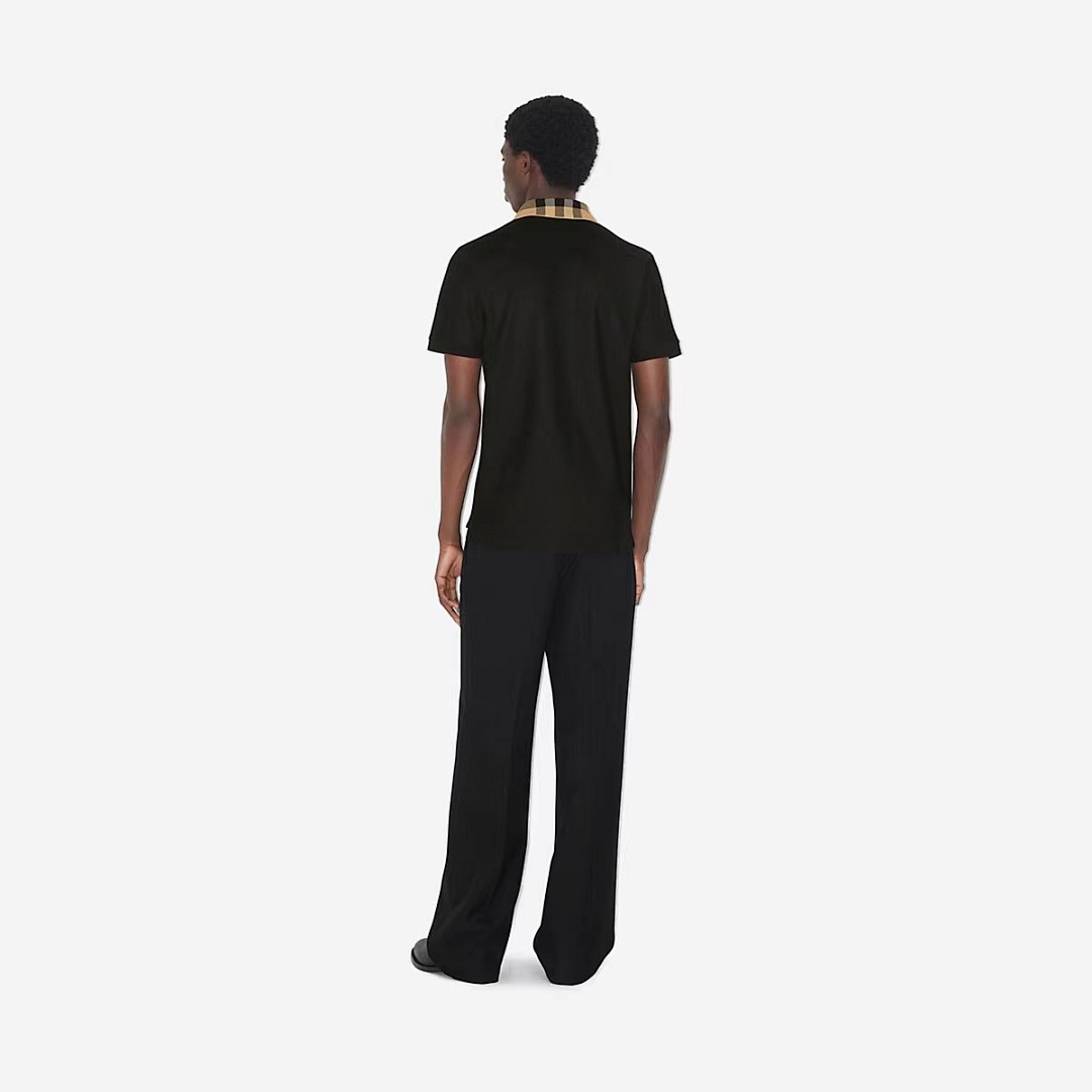 Burberry Plaid Collar POLO (Black) - Image 14