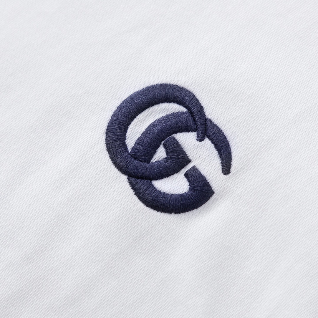 Gucci Double G Embroidered T (White) - Image 4