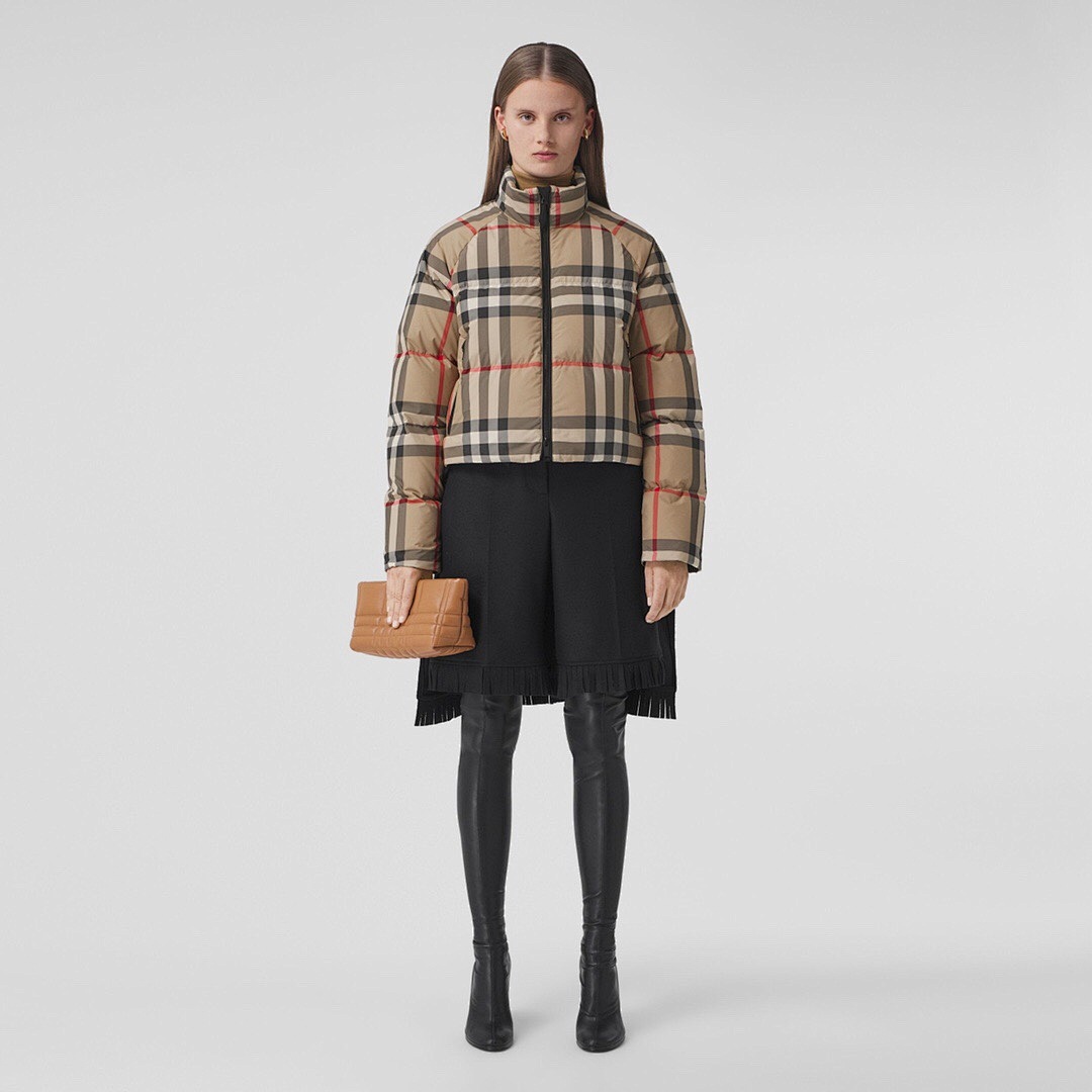 Burberry Plaid Print Short Velvet (Women) - Image 16