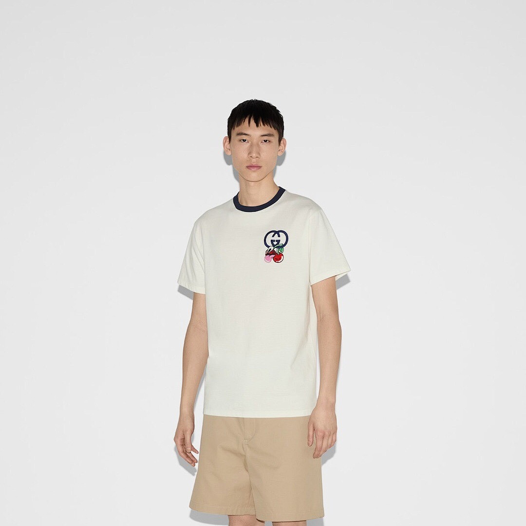 Gucci Peach Embroidered Short Sleeve - Image 11