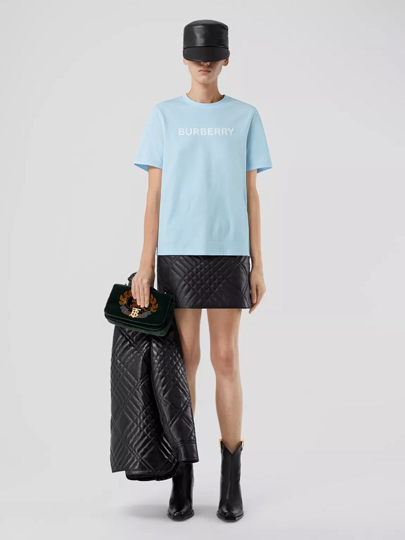 Burberry Short Sleeve Light Blue Woman - Image 16