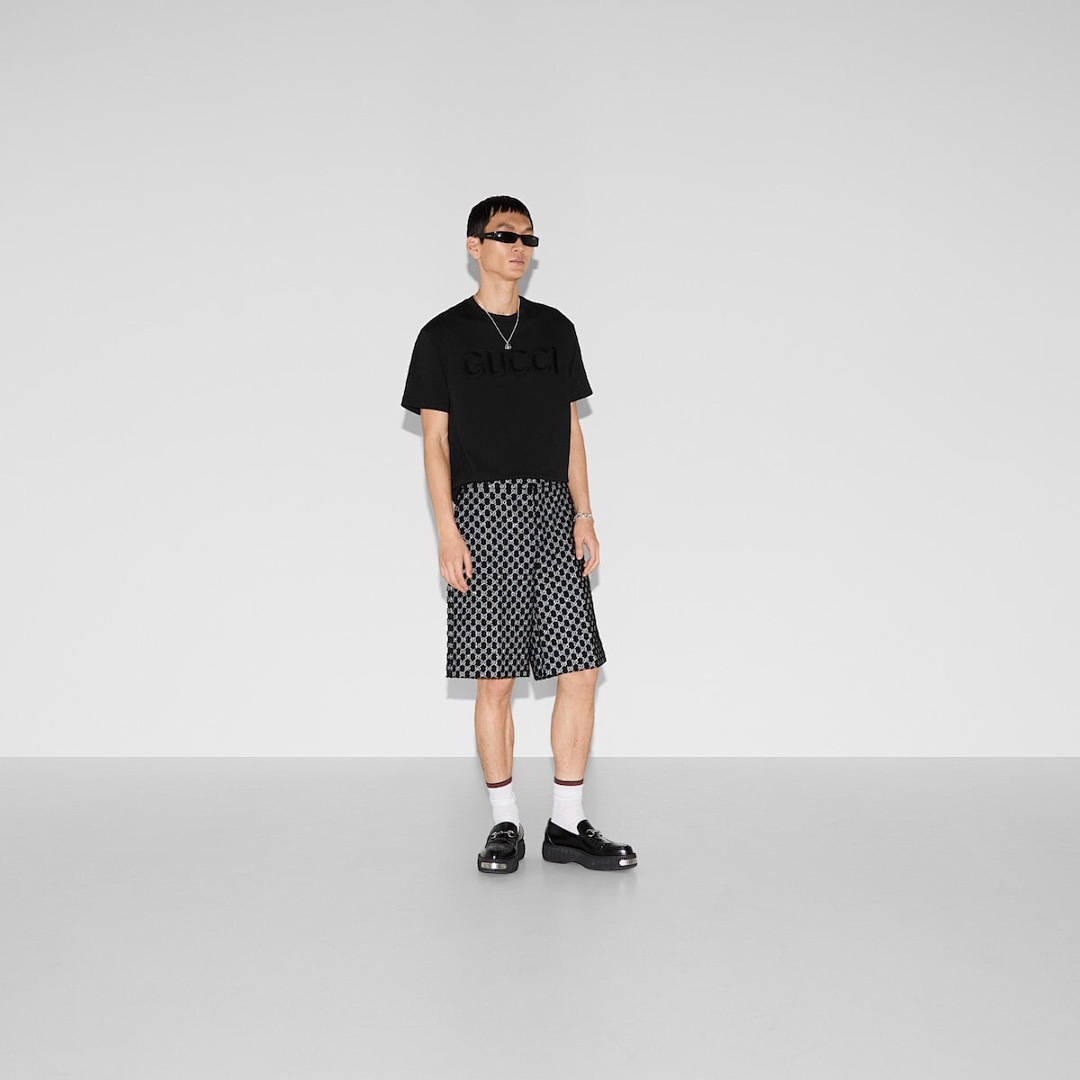 Gucci Fleece Embroidered T (Black) - Image 11