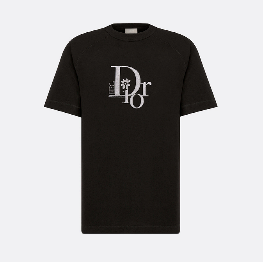 Unbranded DR Floral Embroidered Short Sleeve (Black) - Image 2