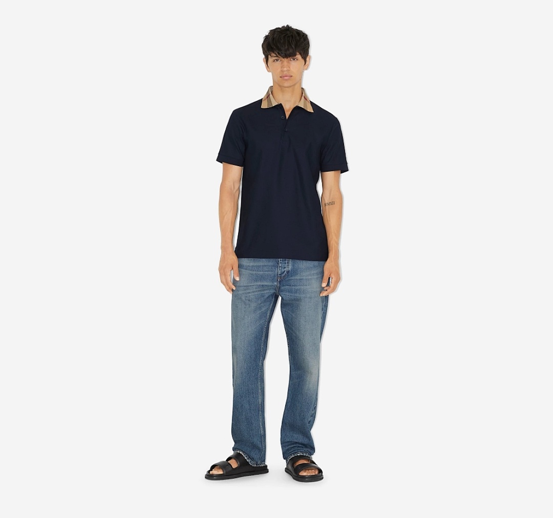 Burberry Plaid Collar POLO - Image 10