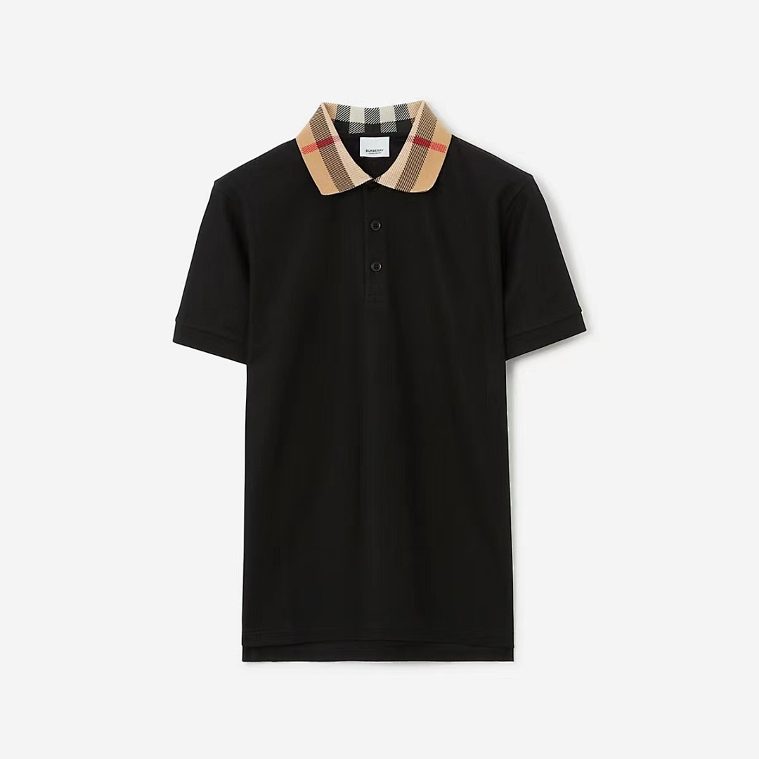 Burberry Plaid Collar POLO (Black)
