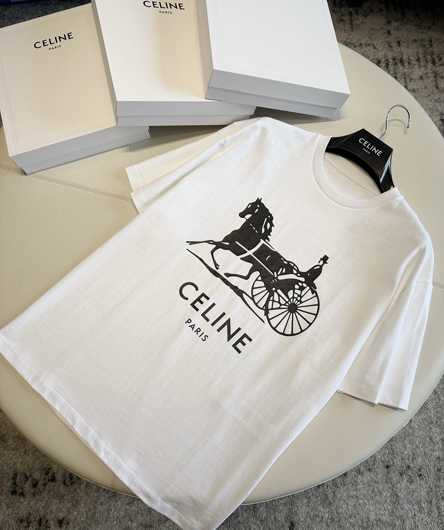 Celine Print T (White) - Image 6