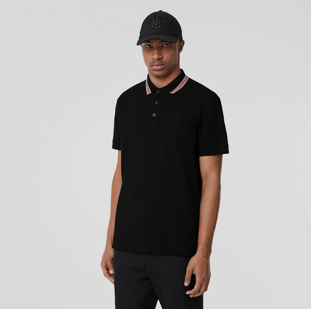 Ralph Lauren Color Striped Collar POLO (Black) - Image 10