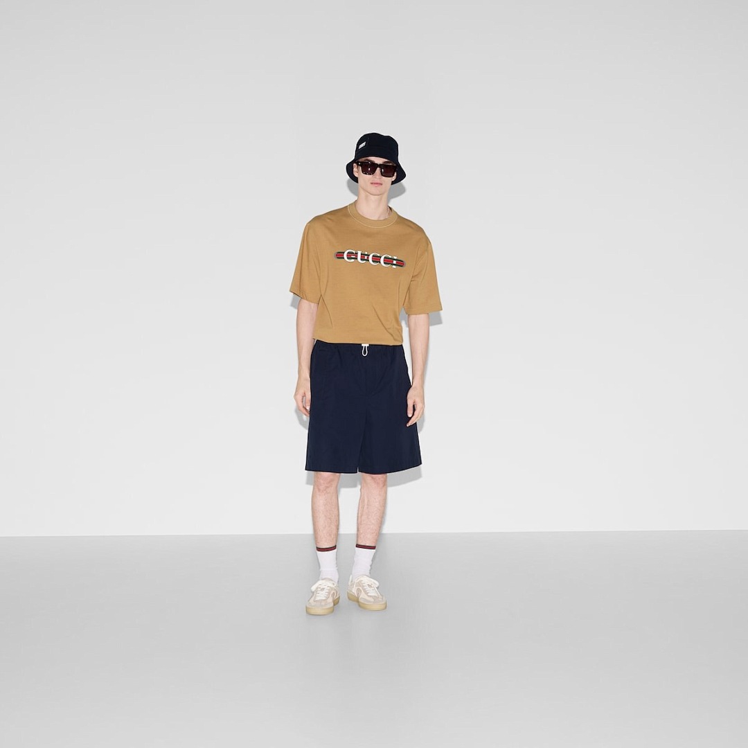Gucci Leather Strap Print Short Sleeve - Image 11