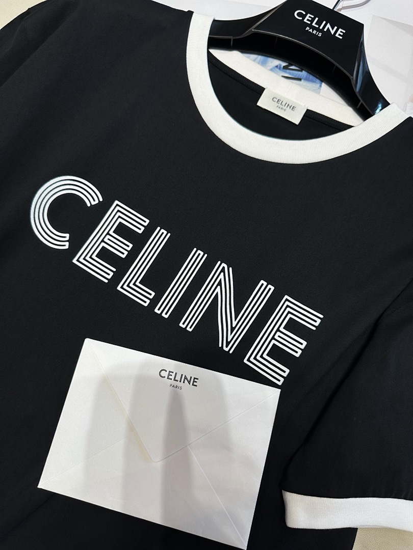 Celine C Stitching Short Sleeve (Black) - Image 5