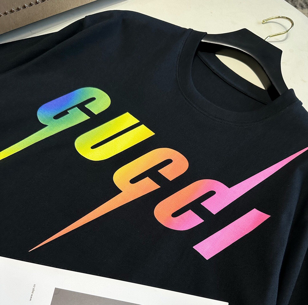 Gucci Color Electric Print Short Sleeve (Black) - Image 5