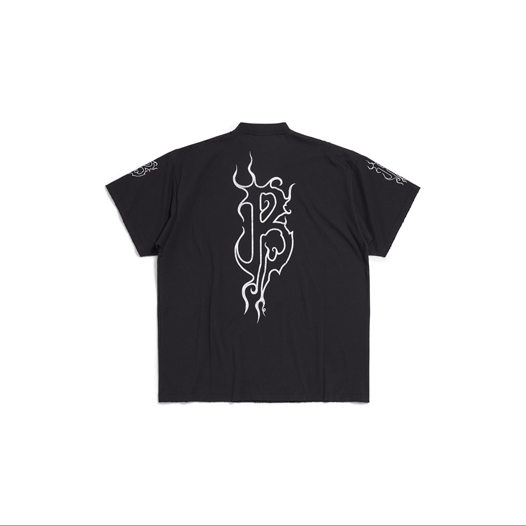 Balenciaga Fire Flame Short Sleeve (Black)