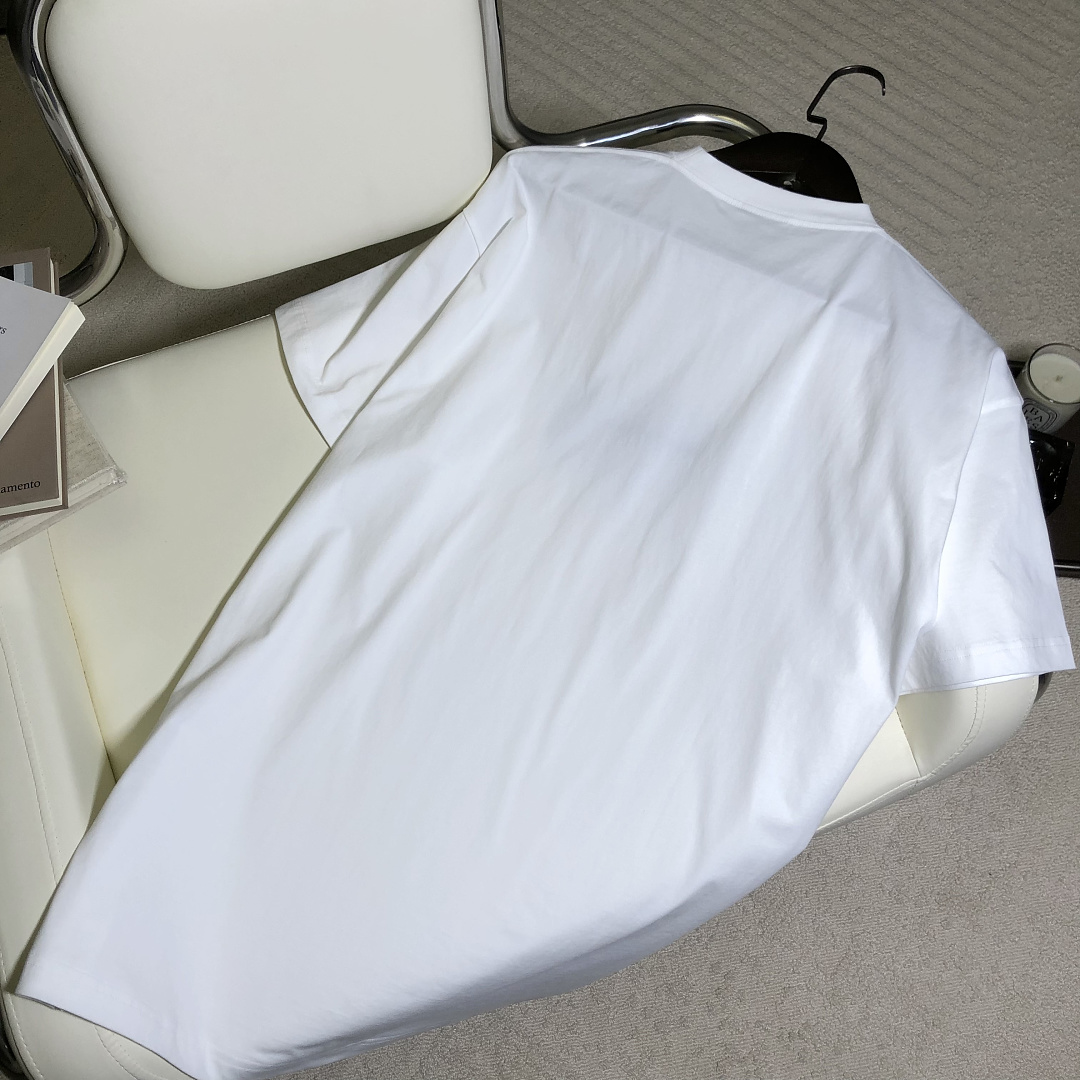 Balenciaga 3B Embroidered Print T (White) - Image 4