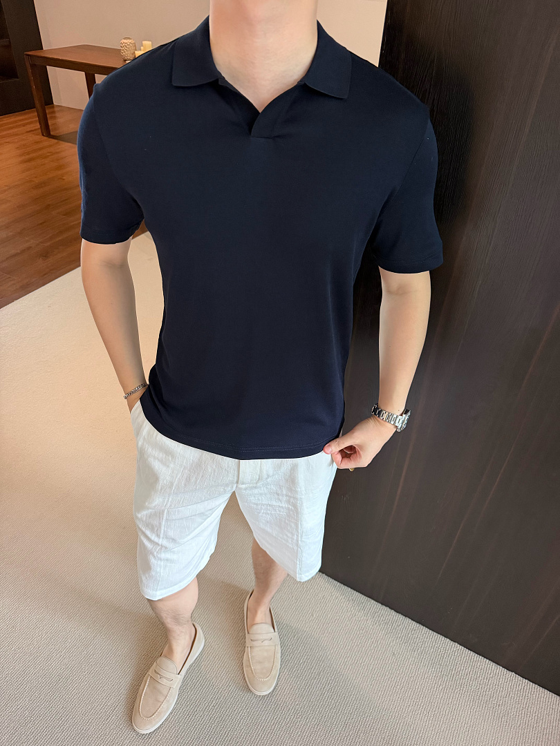 Ralph Lauren Silk Cotton POLO (Navy) - Image 16