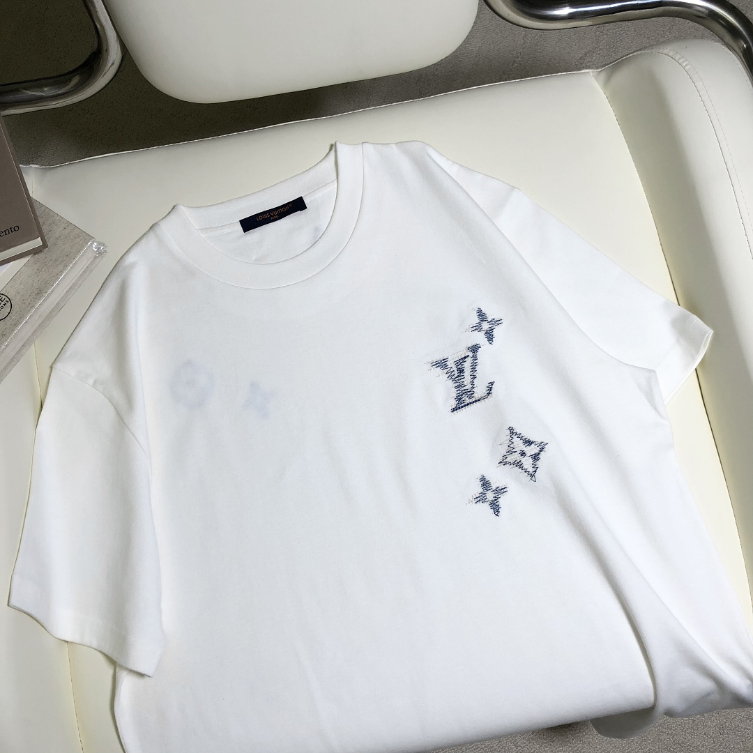 Unbranded Triple Floral Stitching Embroidered T (White) - Image 10