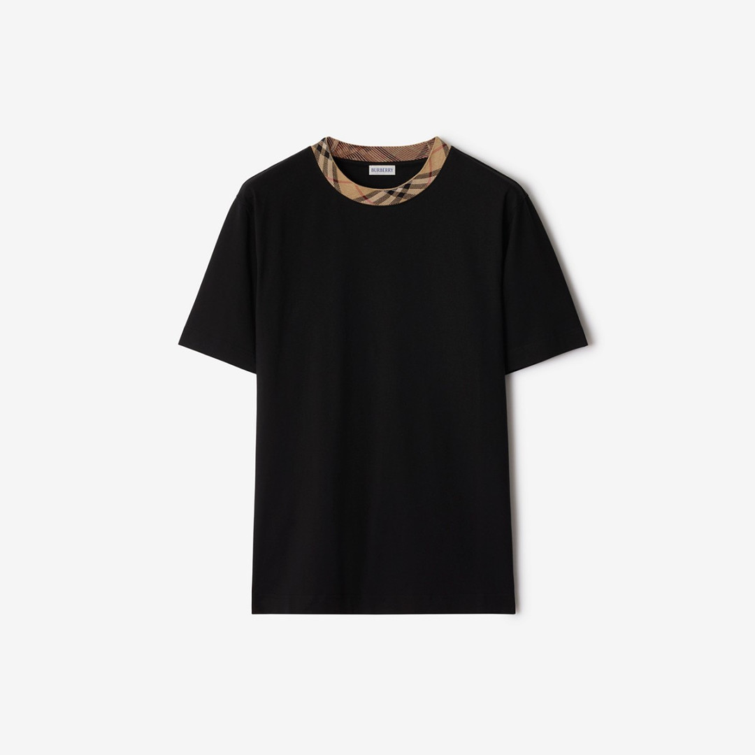 Burberry BR Plaid Collar T (Black) - Image 2