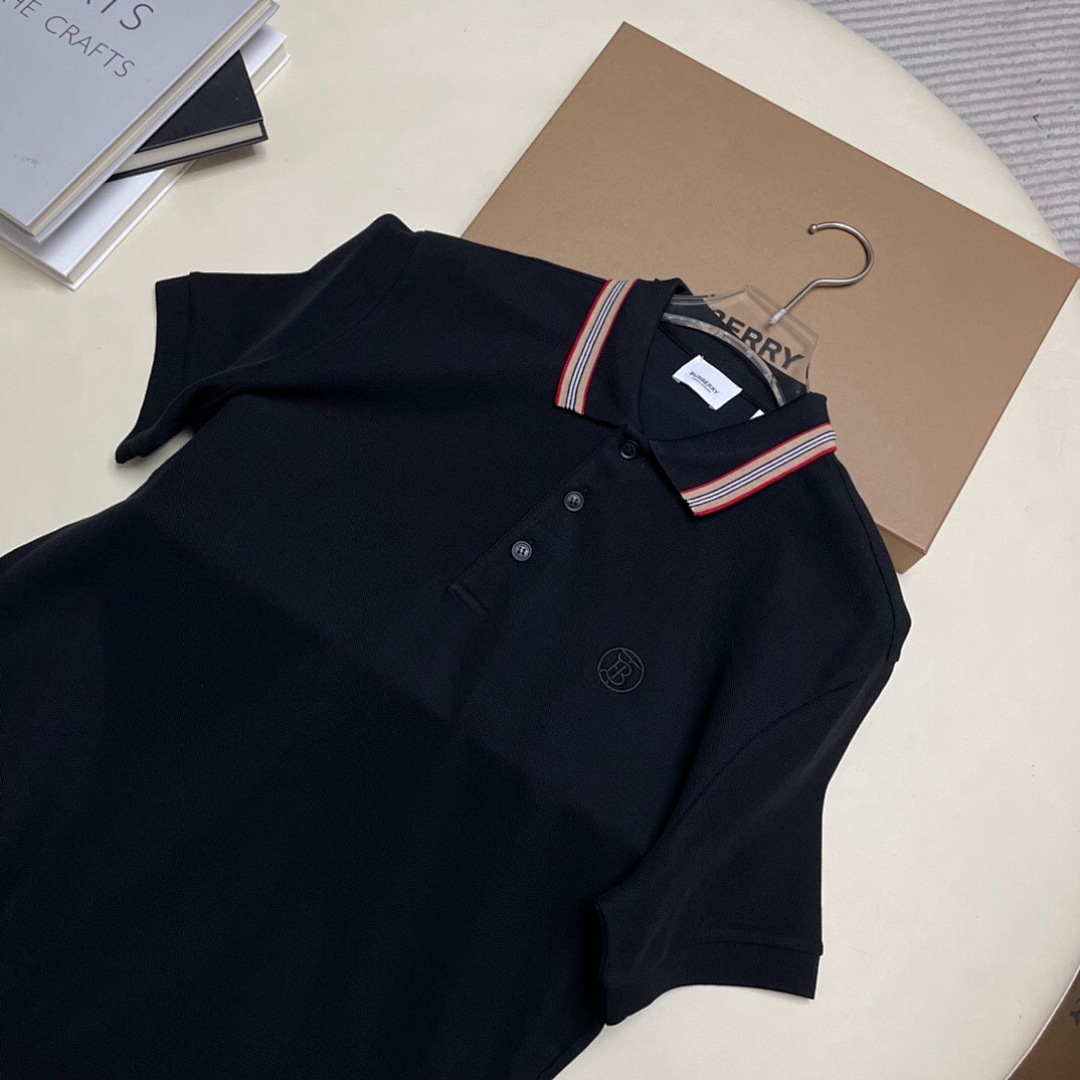 Ralph Lauren Color Striped Collar POLO (Black) - Image 4