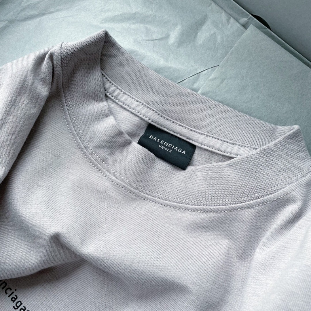 Balenciaga Limited Exclusive Logo Short Sleeve (Grey) - Image 7