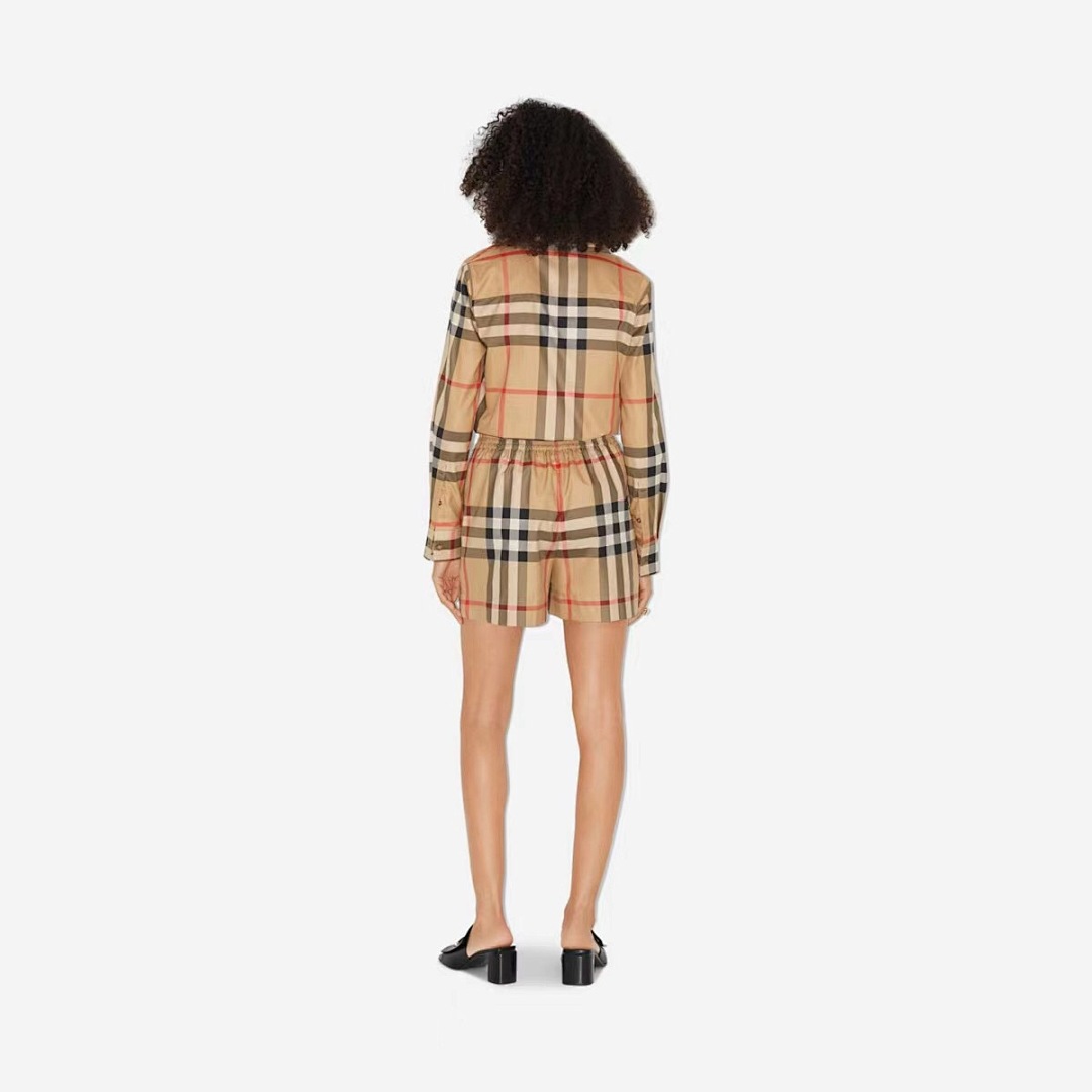 Burberry R Plaid Cotton Short (Women) - Image 16