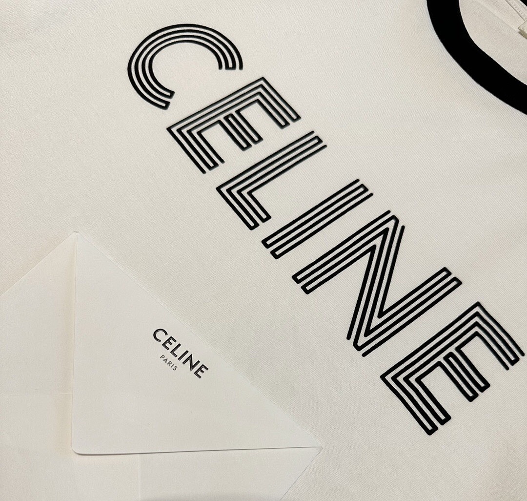 Celine C Stitching Short Sleeve (White) - Image 6