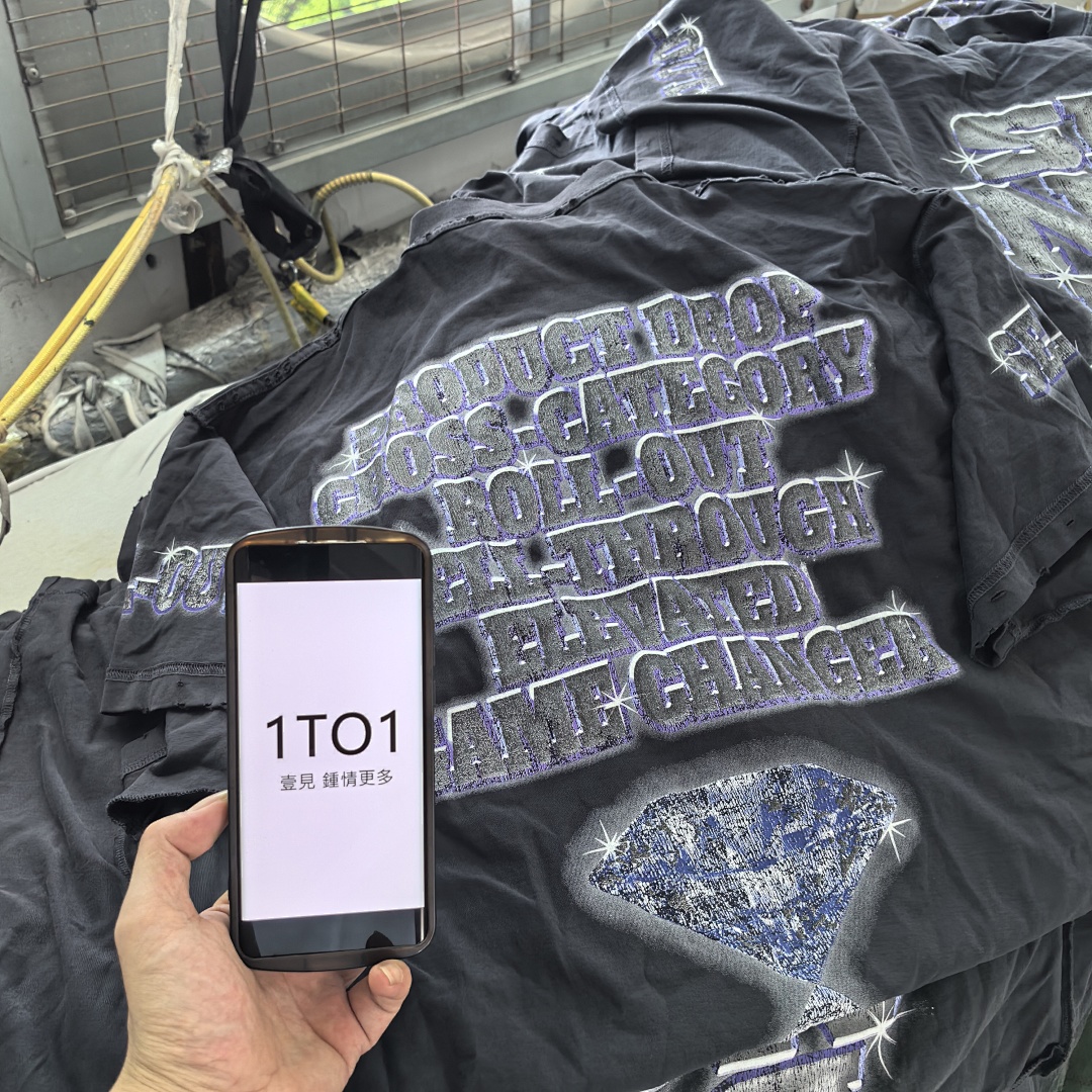Balenciaga Diamond Print Short Sleeve (Dark Grey) - Image 2