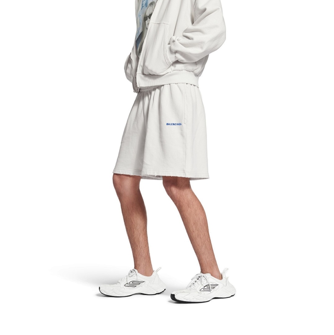 Balenciaga Blue Embroidered Short Grey Apricot - Image 15