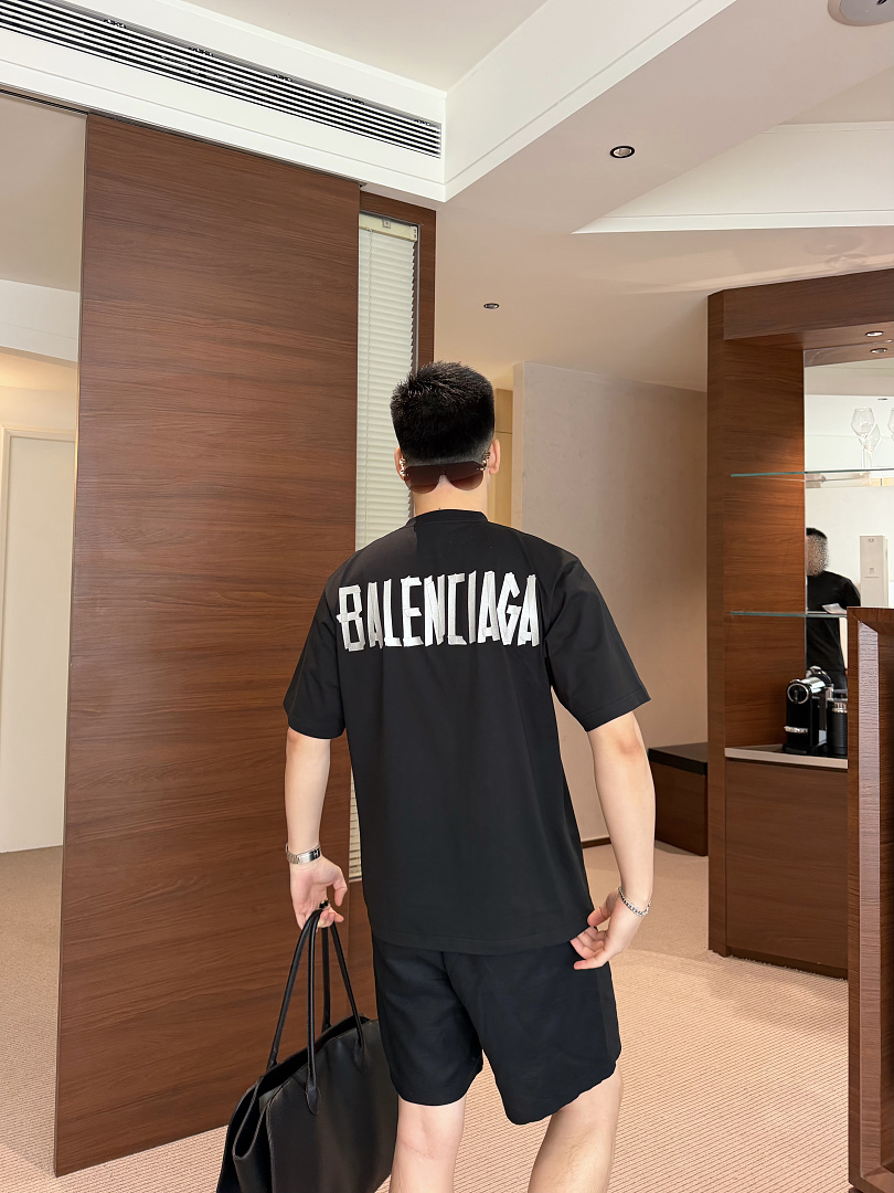 Balenciaga Silver Tape T-Shirt - Image 24