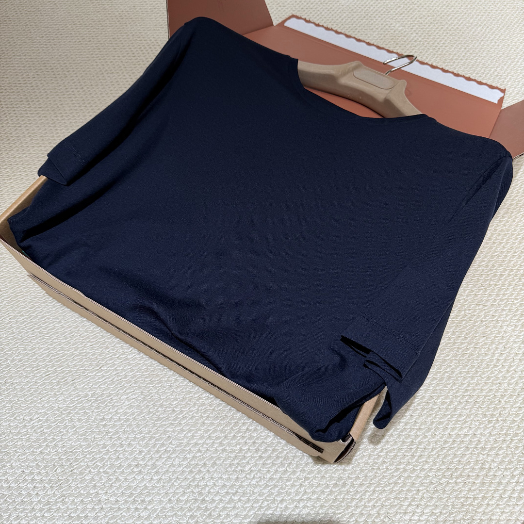 Unbranded Silk Cotton Short Sleeve (Dark Blue) - Image 7