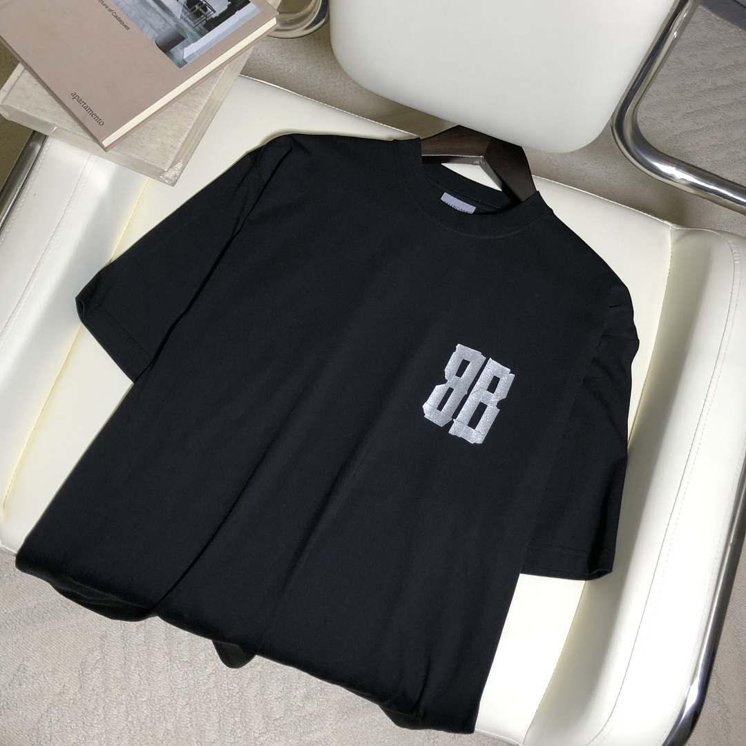 Balenciaga Silver Tape T-Shirt - Image 9