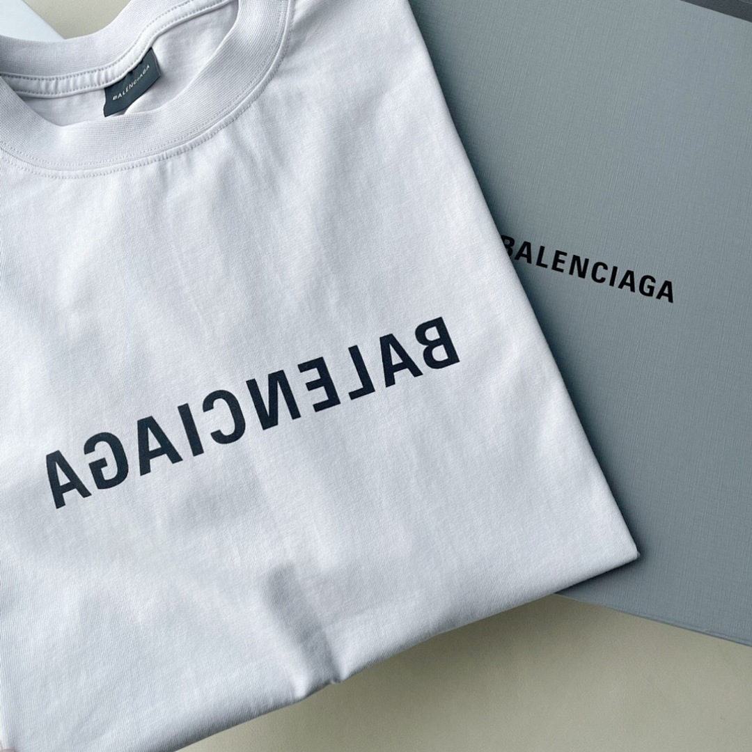 Balenciaga Print Short Sleeve (White) - Image 6