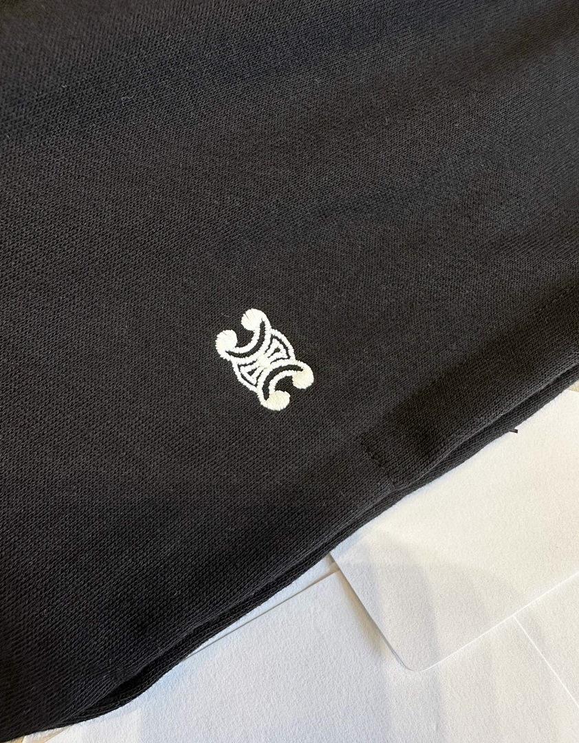 Celine CC Small Label Embroidered Long (Black) - Image 6
