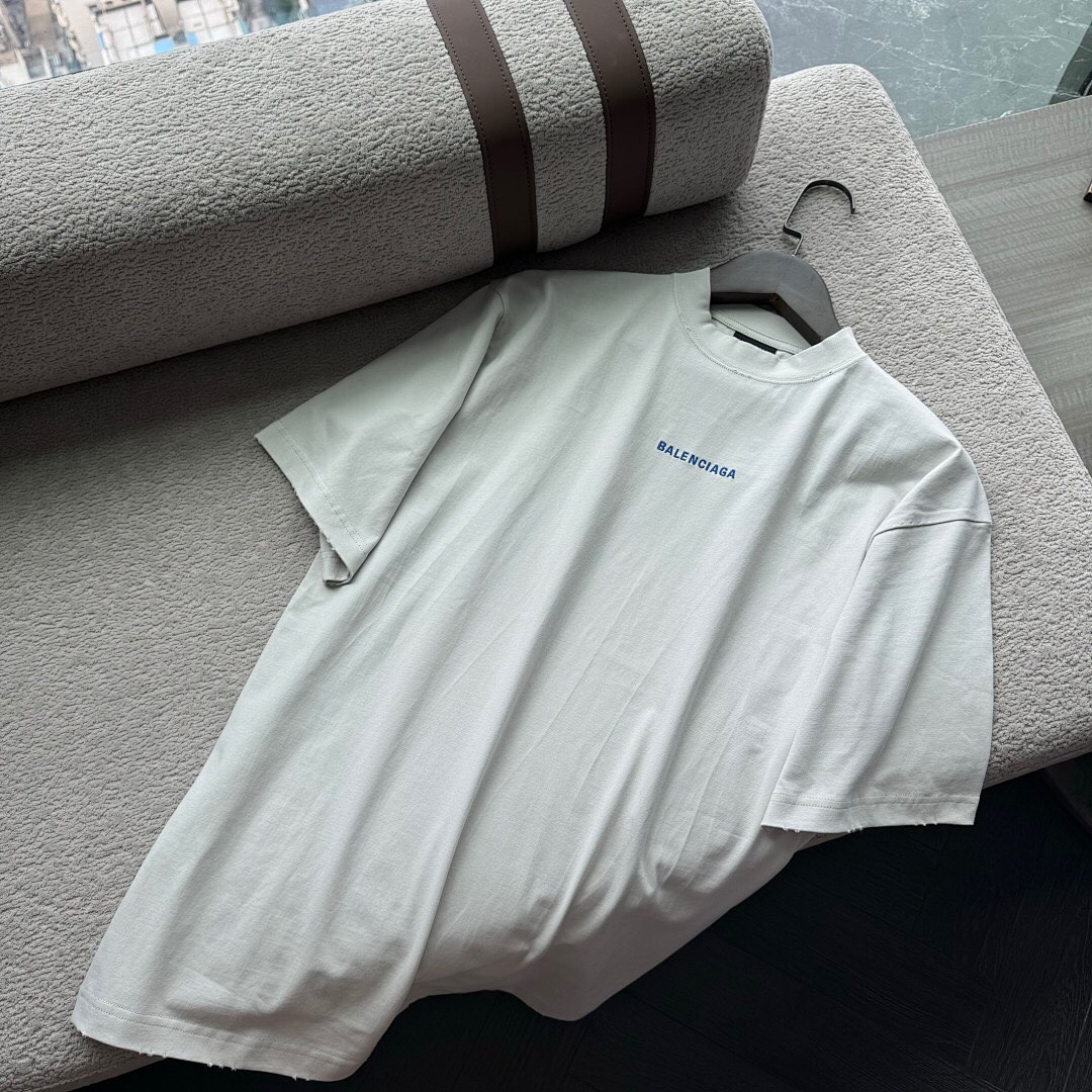 Balenciaga Blue Embroidered T - Image 5