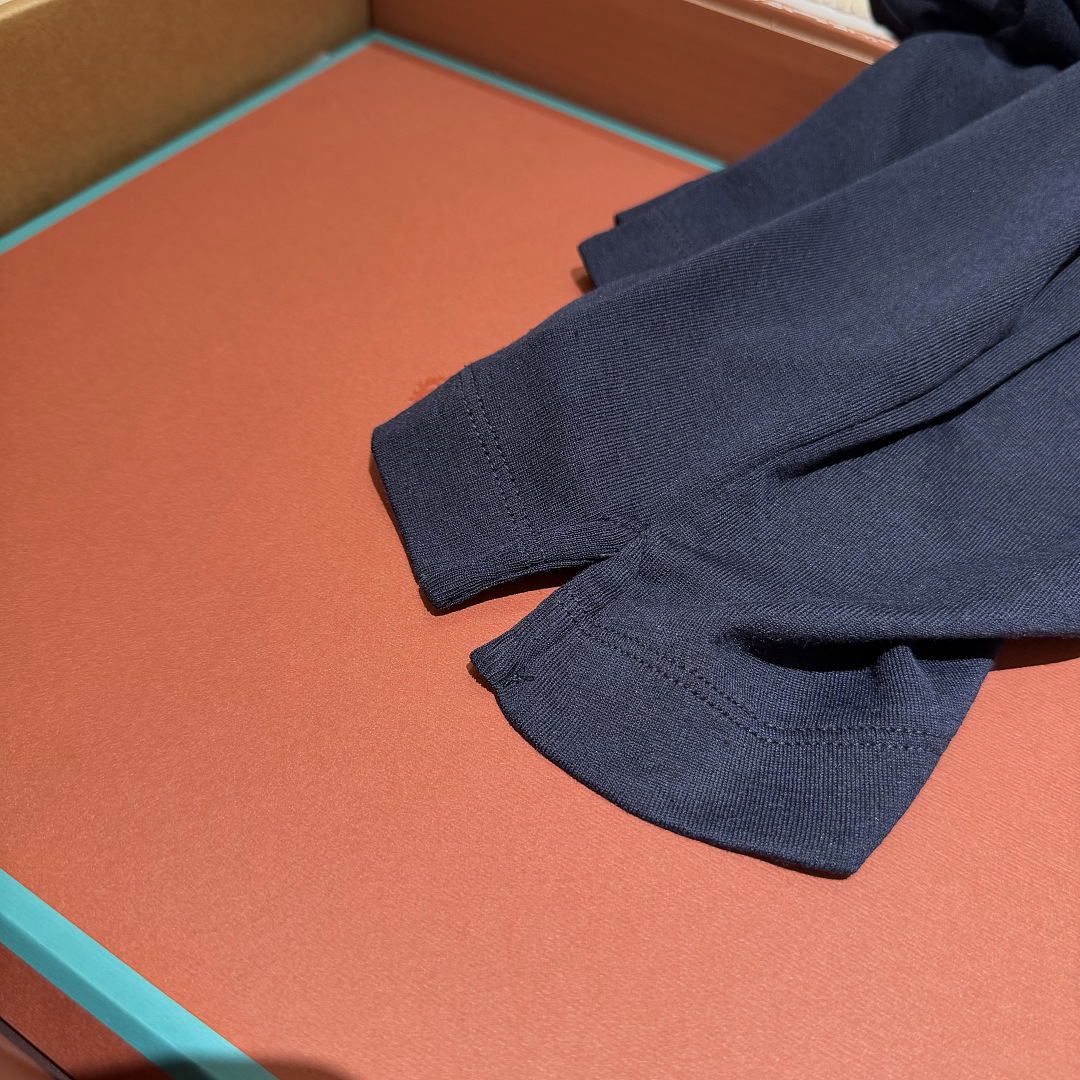 Unbranded Silk Cotton Short Sleeve (Dark Blue) - Image 11