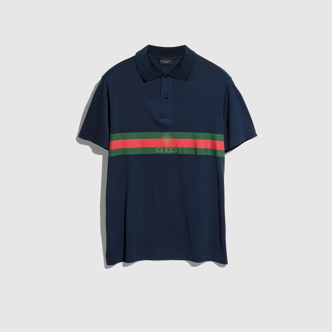 Gucci Dark Blue Label Print Cotton - Image 2