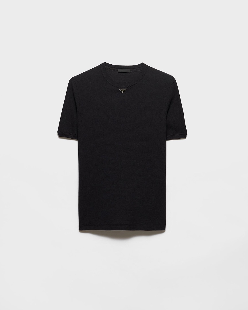 Unbranded Triangle Knitted Threaded Edge T-Shirt - Image 2