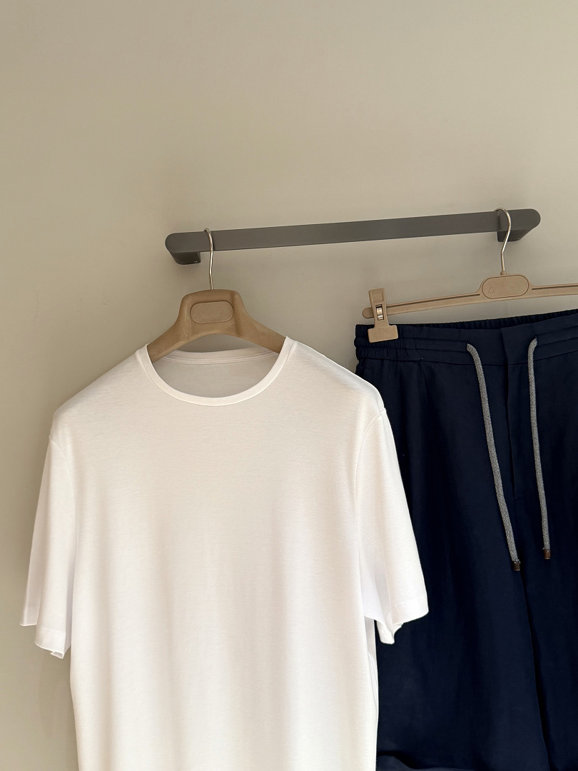 Unbranded Tremezz0 Solid Cotton Short Sleeve (White) - Image 9