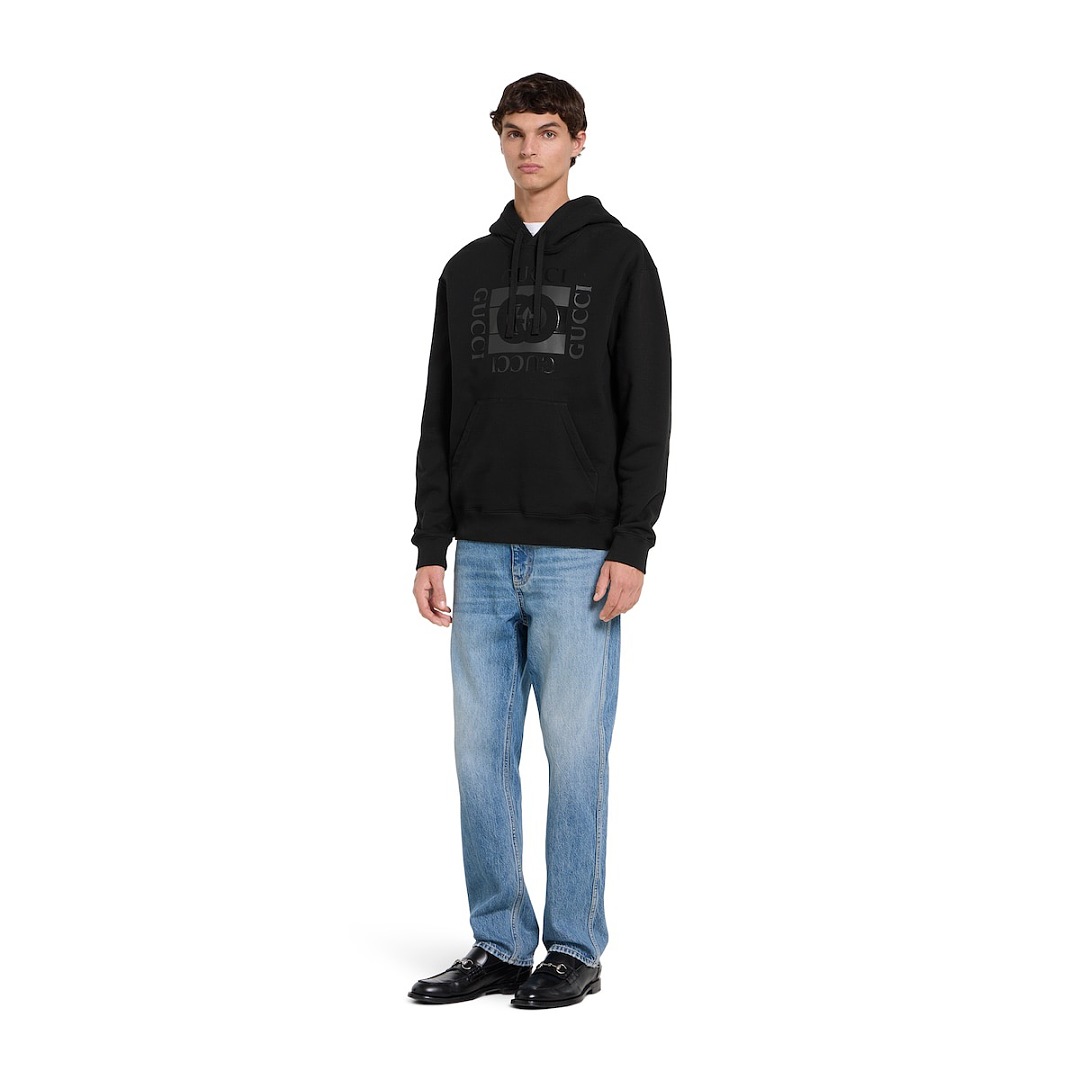 Gucci Black Double G Large Print Hoodie - Image 13