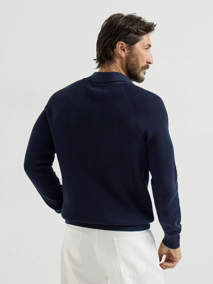Ralph Lauren Deep Blue Striped Long Sleeved Polo Shirt - Image 16