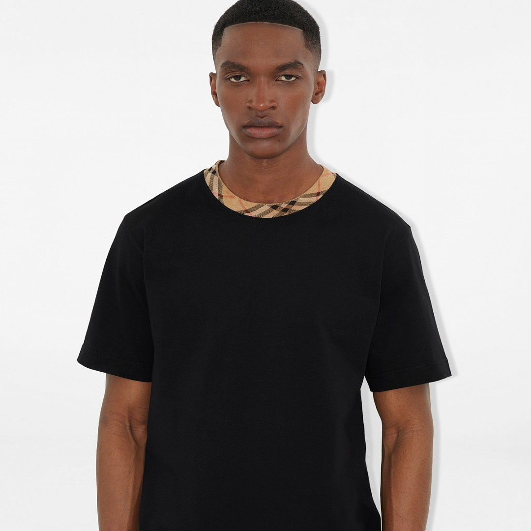 Burberry BR Plaid Collar T (Black) - Image 14