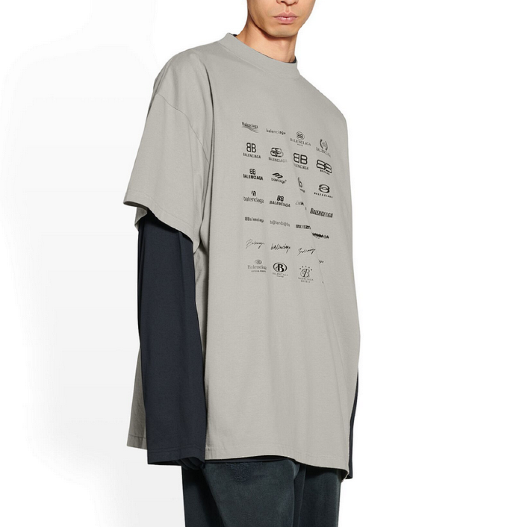 Balenciaga Limited Exclusive Logo Short Sleeve (Grey) - Image 11