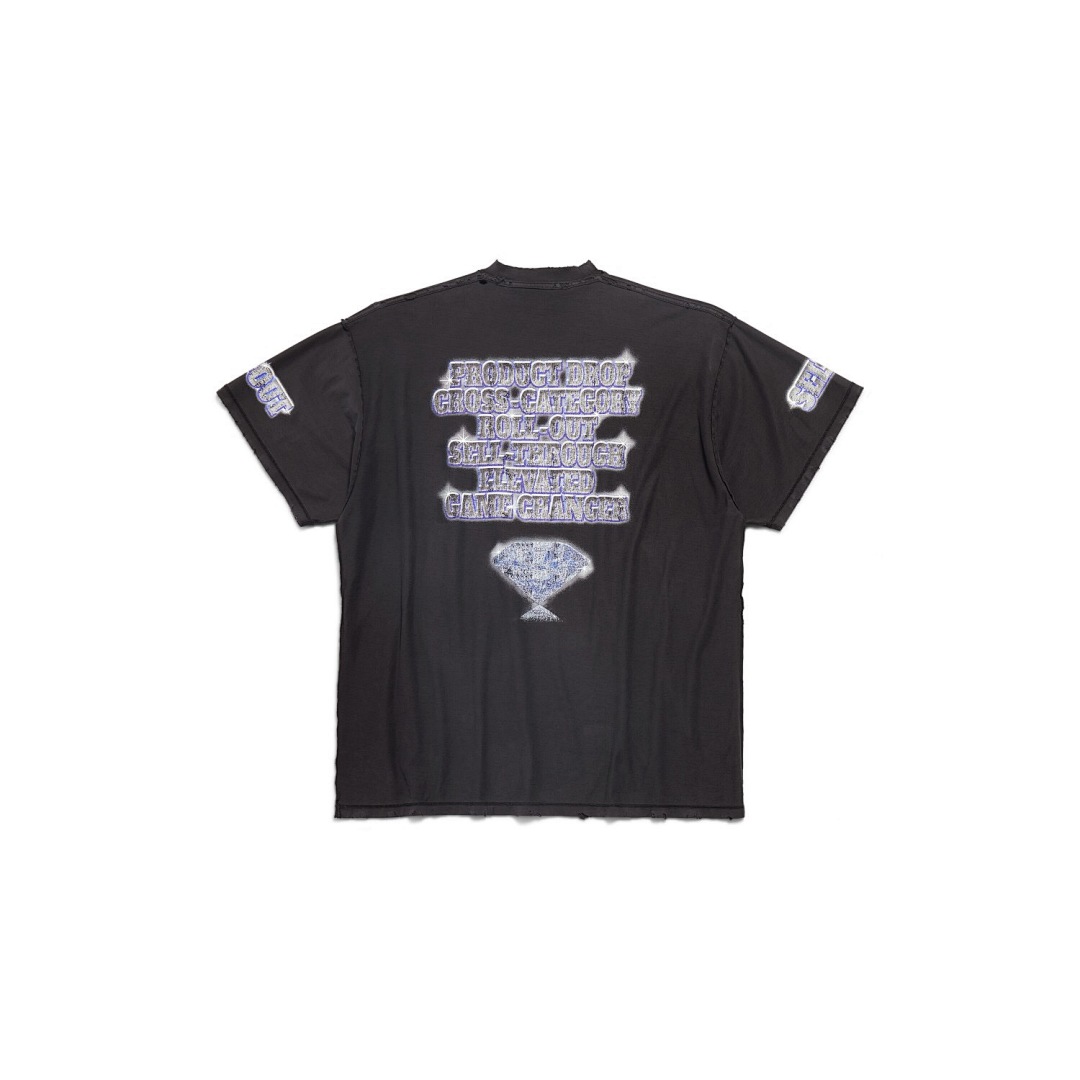 Balenciaga Diamond Print Short Sleeve (Dark Grey) - Image 4