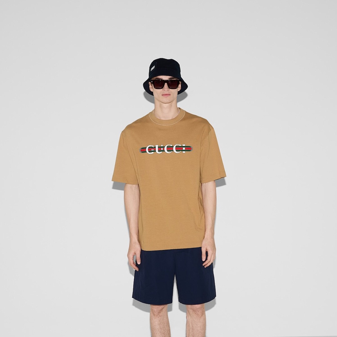 Gucci Leather Strap Print Short Sleeve - Image 12