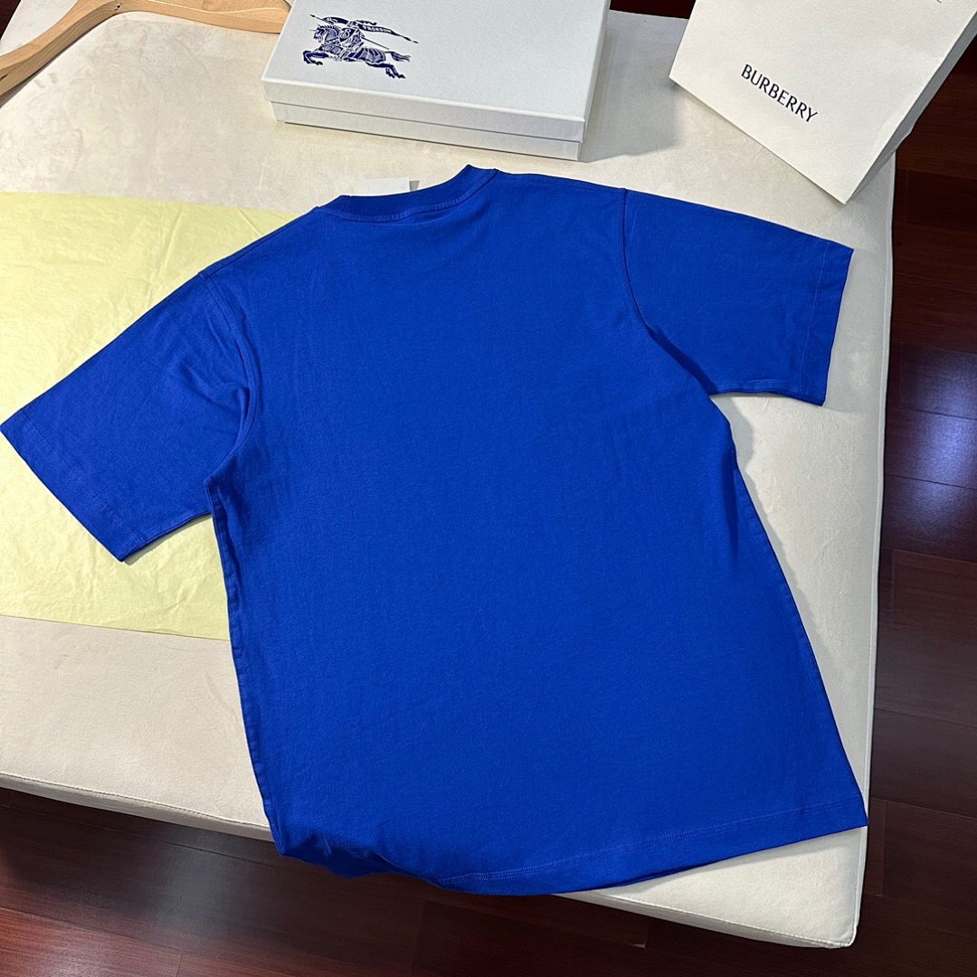 Burberry Floral Embroidered Short Sleeve (Blue) - Image 11
