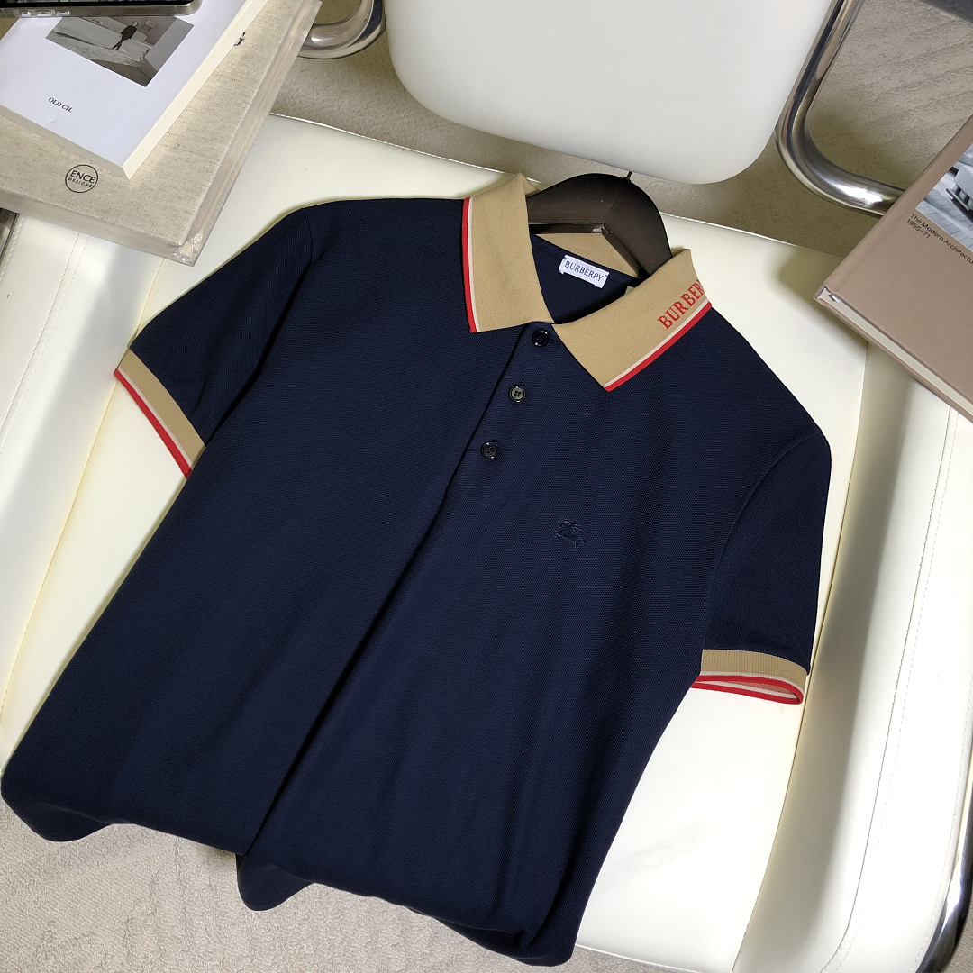 Burberry War Horse Letter Jacquard Collar Polo Shirt